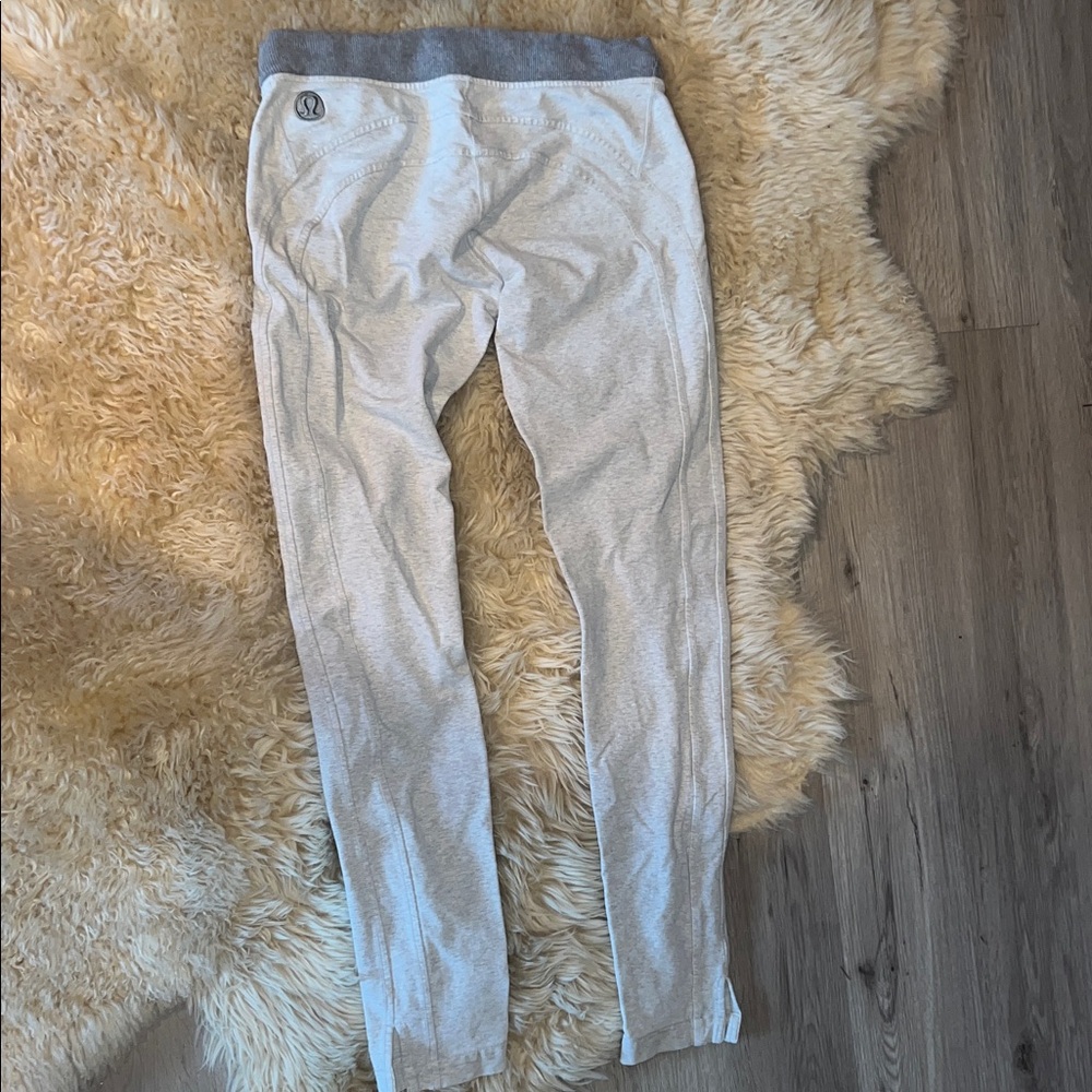 Lululemon Athletica White and Gray Track Pants